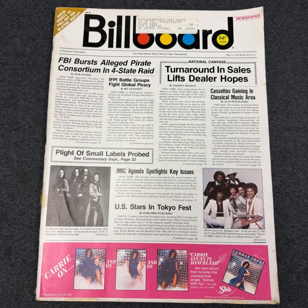 BILLBOARD Magazine Vintage May 5 1979 FBI Pirate Consortium